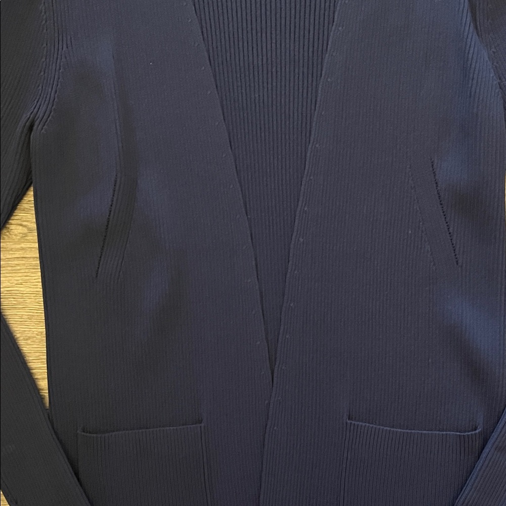 Michael Kors Dark Blue ribbed long Cardigan - Picture 6 of 10